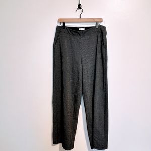 Max Studio black printed work pants, size tag cut out.  Waist is 16.5", marked a